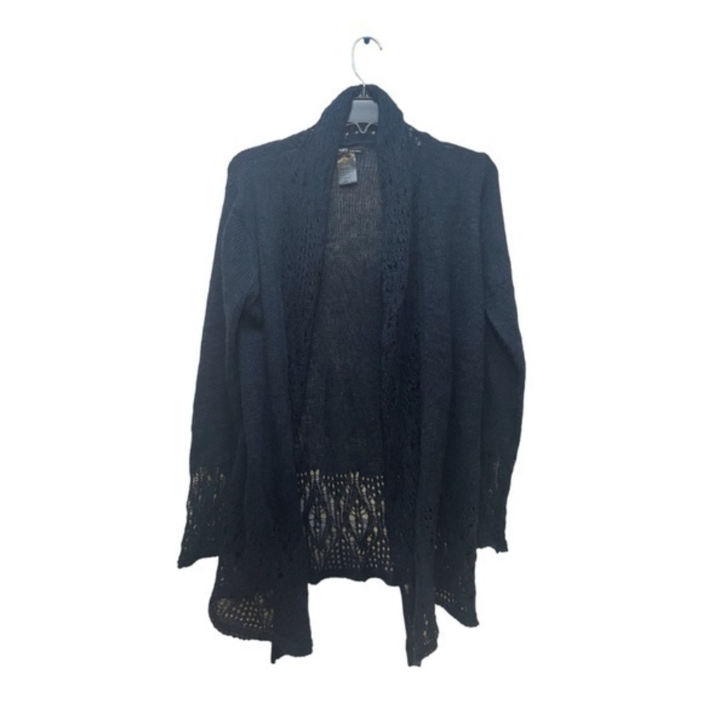 Berretti Womens Blue Cardigan Crochet Mohair Wool Lightweight Size M